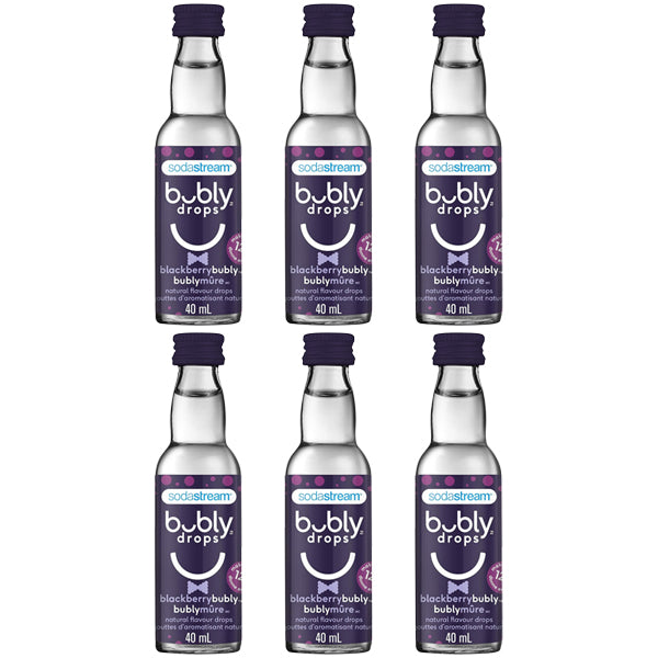 6 Pack - Sodastream BlackBerry Bubly Natural Flavor Drops 40 ml SodaStream